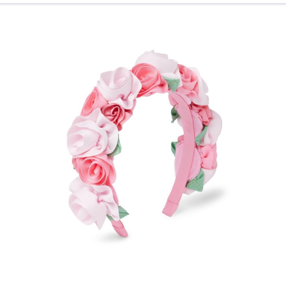 Janie and Jack Girls Pink Flower Crown Headband